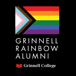 Rainbow Alumni logo with progress pride flag